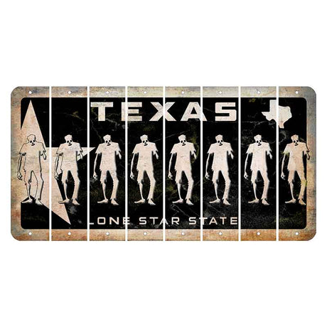 Texas Star Black Cut License Plate Strips (Set of 8) Zombie