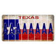 Texas Flag Cut License Plate Strips (Set of 8) A