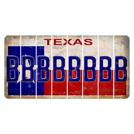 Texas Flag Cut License Plate Strips (Set of 8) B