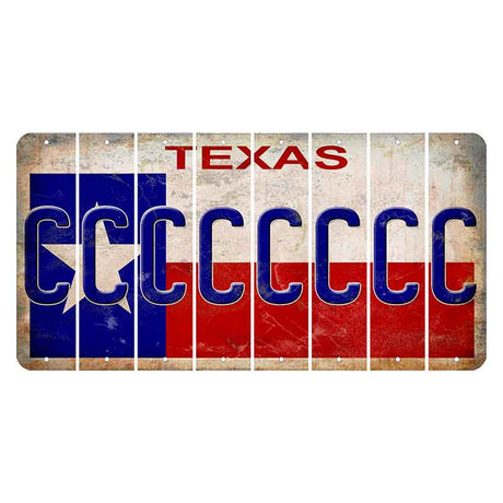 Texas Flag Cut License Plate Strips (Set of 8) C