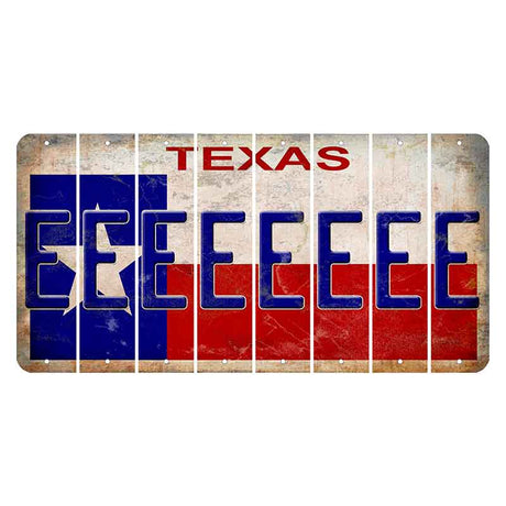 Texas Flag Cut License Plate Strips (Set of 8) E