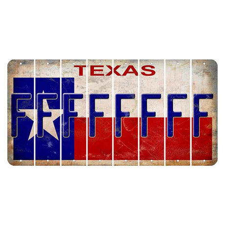 Texas Flag Cut License Plate Strips (Set of 8) F