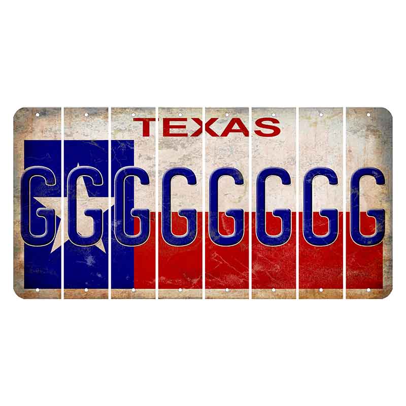 Texas Flag Cut License Plate Strips (Set of 8) G