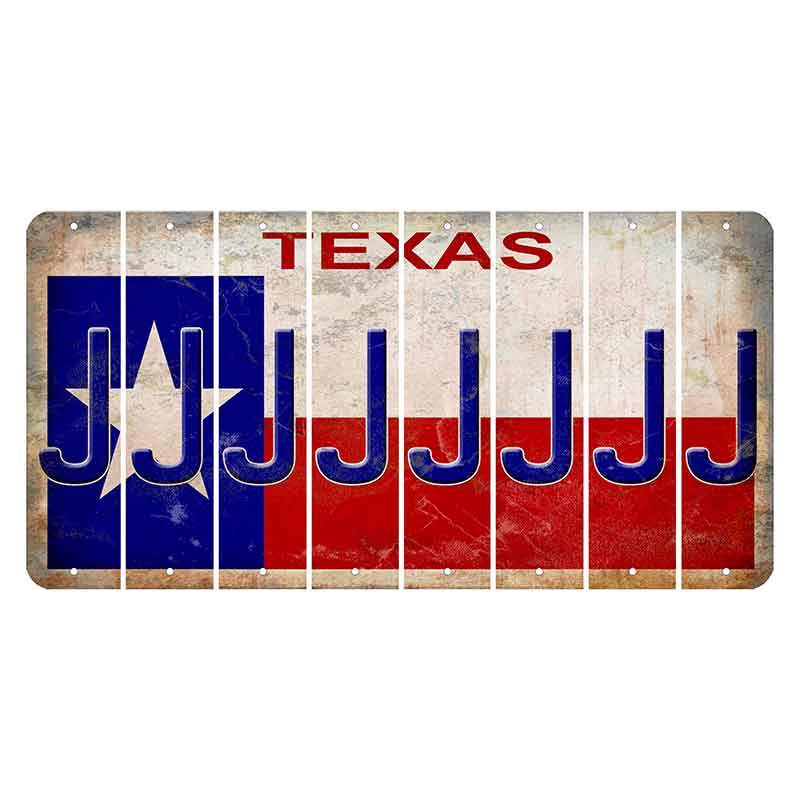 Texas Flag Cut License Plate Strips (Set of 8) J