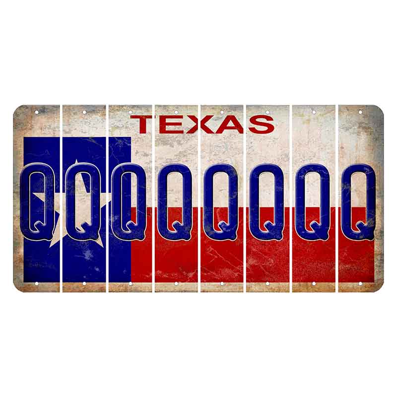 Texas Flag Cut License Plate Strips (Set of 8) Q