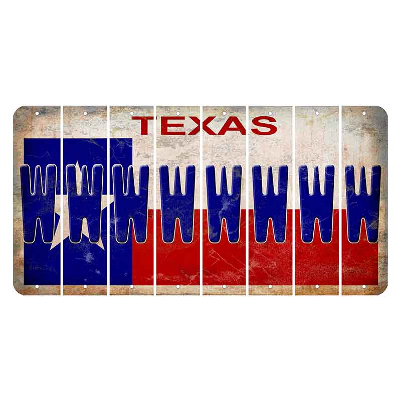 Texas Flag Cut License Plate Strips (Set of 8) W