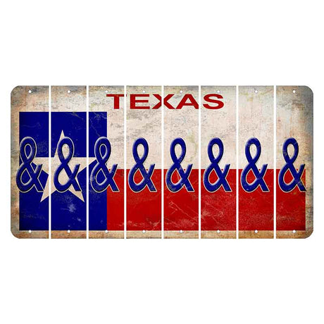 Texas Flag Cut License Plate Strips (Set of 8) And Sign