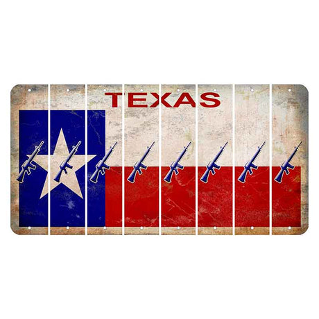 Texas Flag Cut License Plate Strips (Set of 8) Rifle