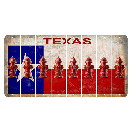 Texas Flag Cut License Plate Strips (Set of 8) Fire Hydrant