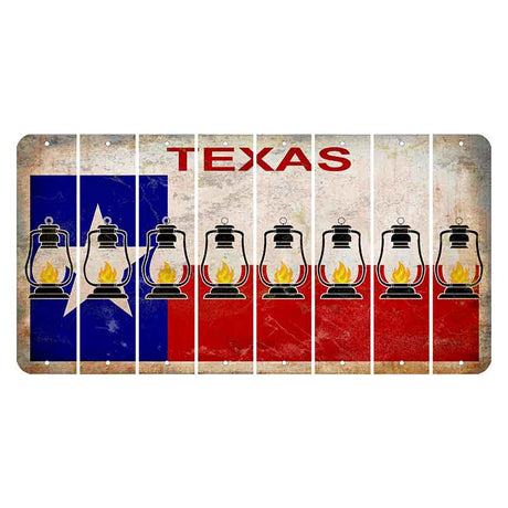 Texas Flag Cut License Plate Strips (Set of 8) Lantern