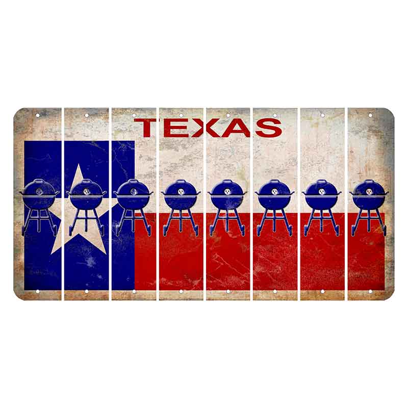 Texas Flag Cut License Plate Strips (Set of 8) Grill