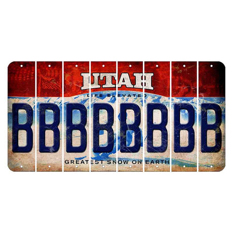 Utah Ski Cut License Plate Strips (Set of 8) B