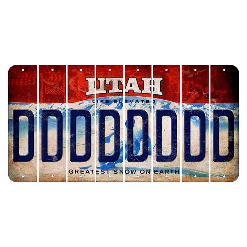 Utah Ski Cut License Plate Strips (Set of 8) D