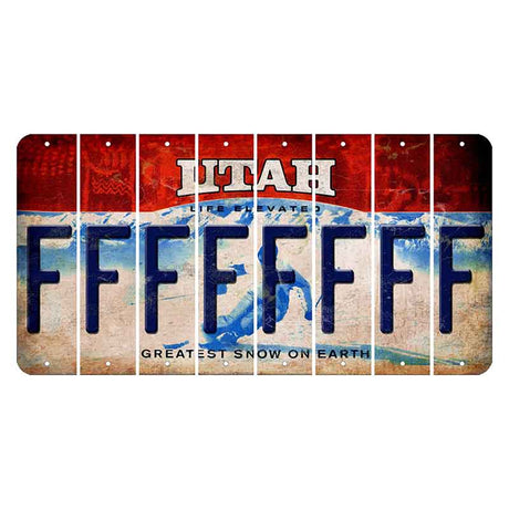 Utah Ski Cut License Plate Strips (Set of 8) F