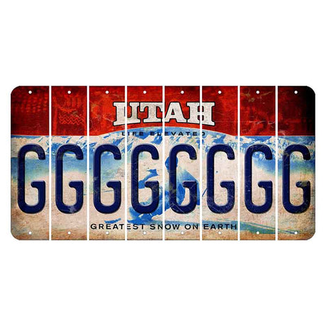 Utah Ski Cut License Plate Strips (Set of 8) G