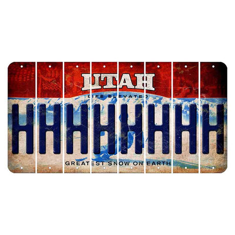 Utah Ski Cut License Plate Strips (Set of 8) H