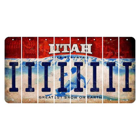 Utah Ski Cut License Plate Strips (Set of 8) I