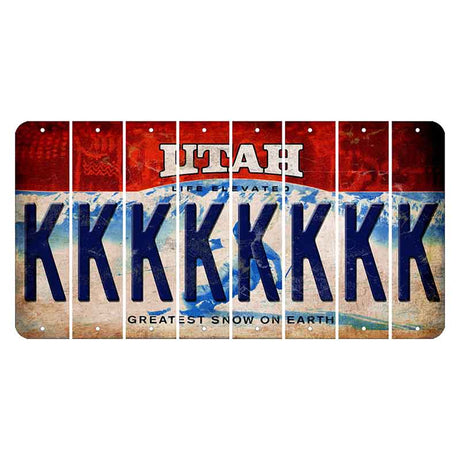 Utah Ski Cut License Plate Strips (Set of 8) K