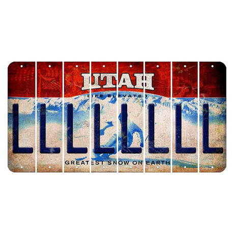 Utah Ski Cut License Plate Strips (Set of 8) L