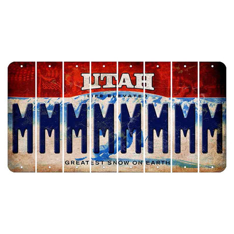 Utah Ski Cut License Plate Strips (Set of 8) M