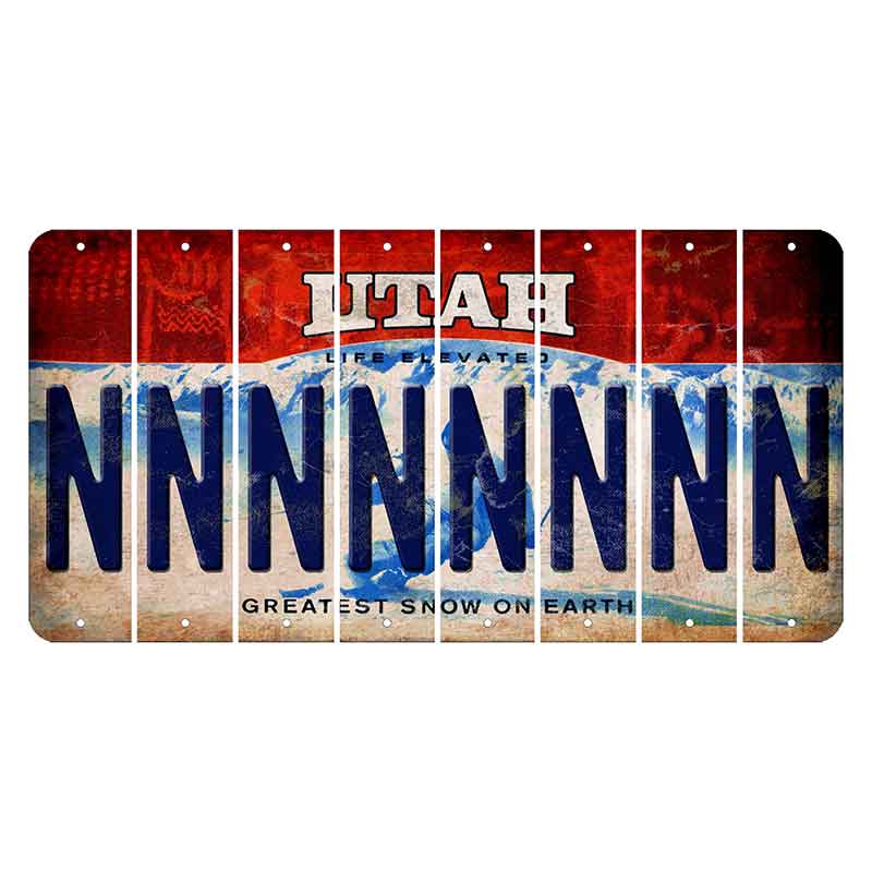 Utah Ski Cut License Plate Strips (Set of 8) N