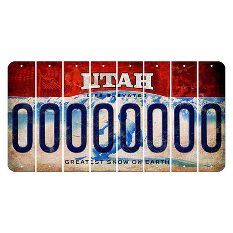 Utah Ski Cut License Plate Strips (Set of 8) O