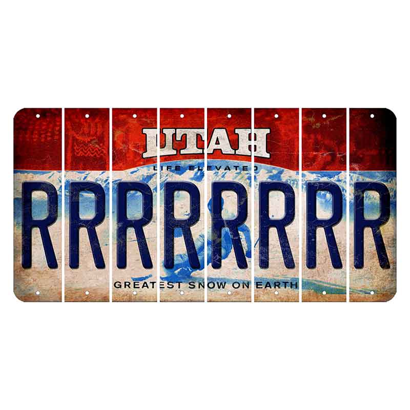 Utah Ski Cut License Plate Strips (Set of 8) R