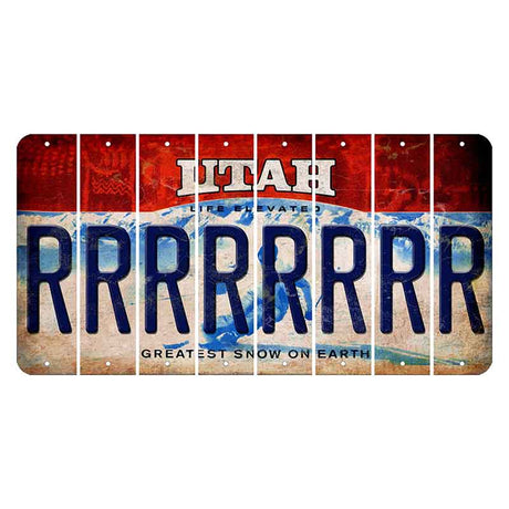 Utah Ski Cut License Plate Strips (Set of 8) R