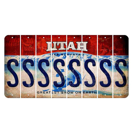 Utah Ski Cut License Plate Strips (Set of 8) S