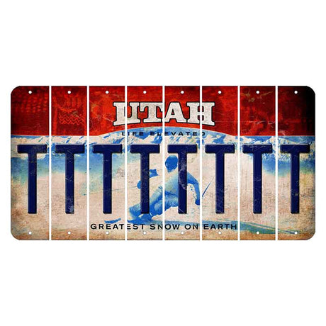 Utah Ski Cut License Plate Strips (Set of 8) T