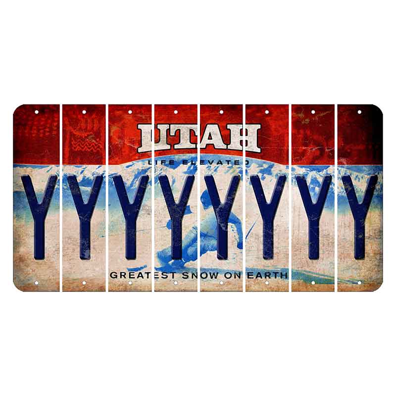 Utah Ski Cut License Plate Strips (Set of 8) Y