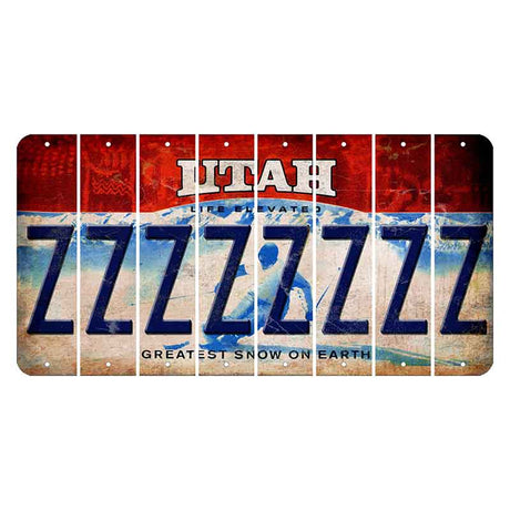 Utah Ski Cut License Plate Strips (Set of 8) Z