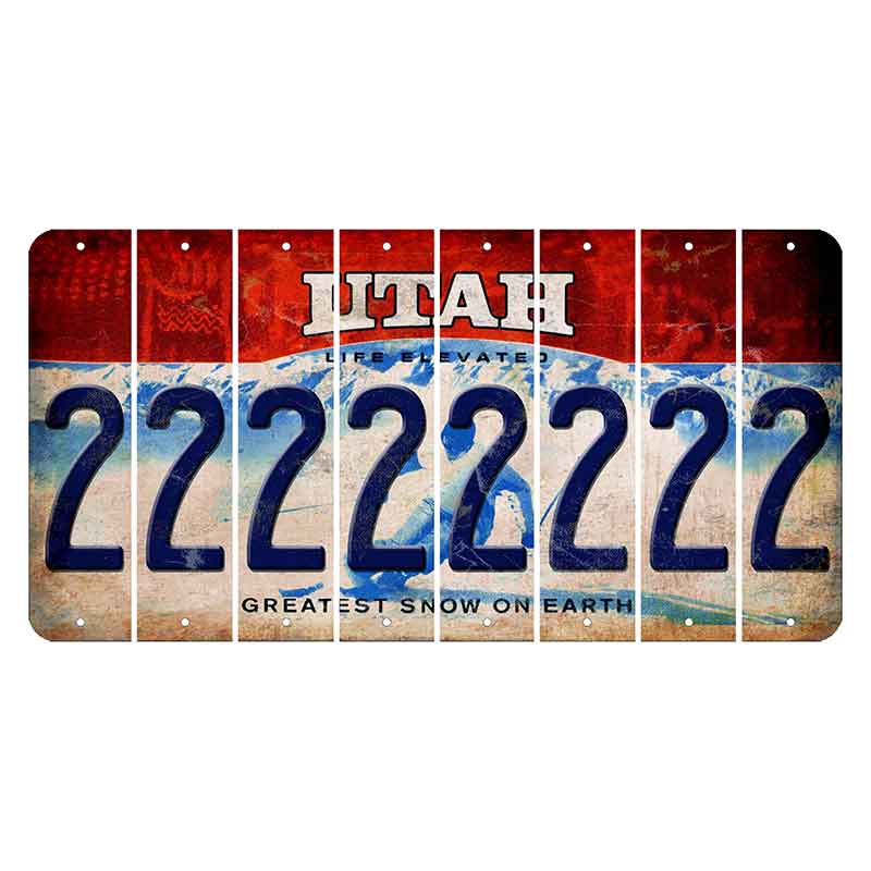 Utah Ski Cut License Plate Strips (Set of 8) 2