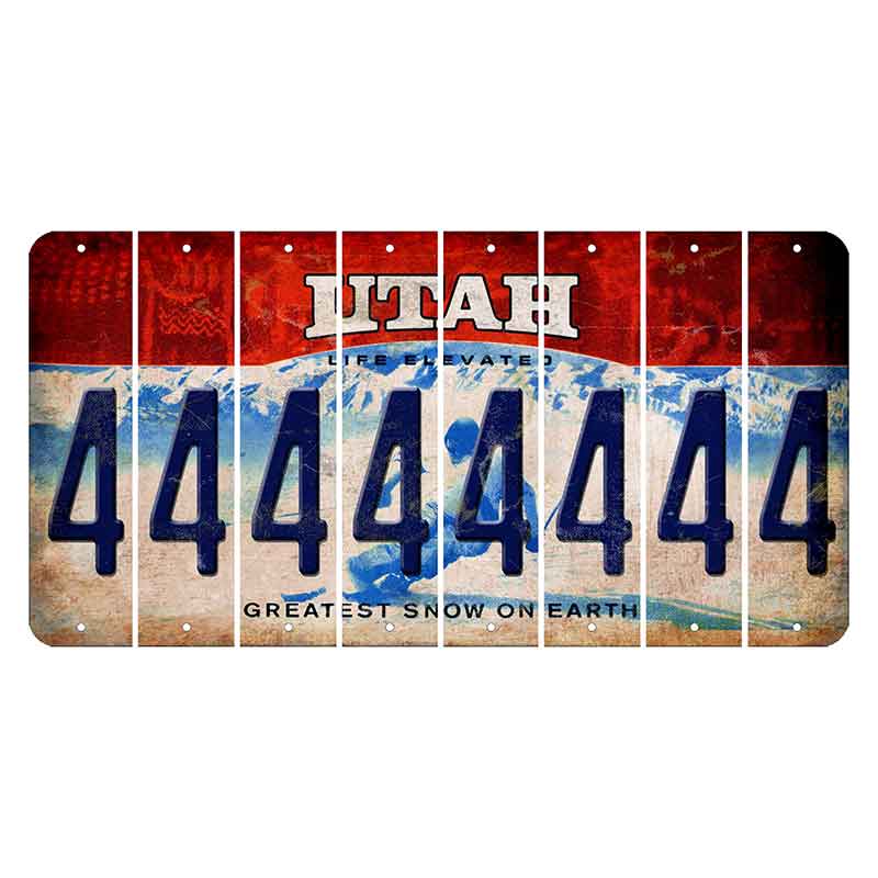 Utah Ski Cut License Plate Strips (Set of 8) 4