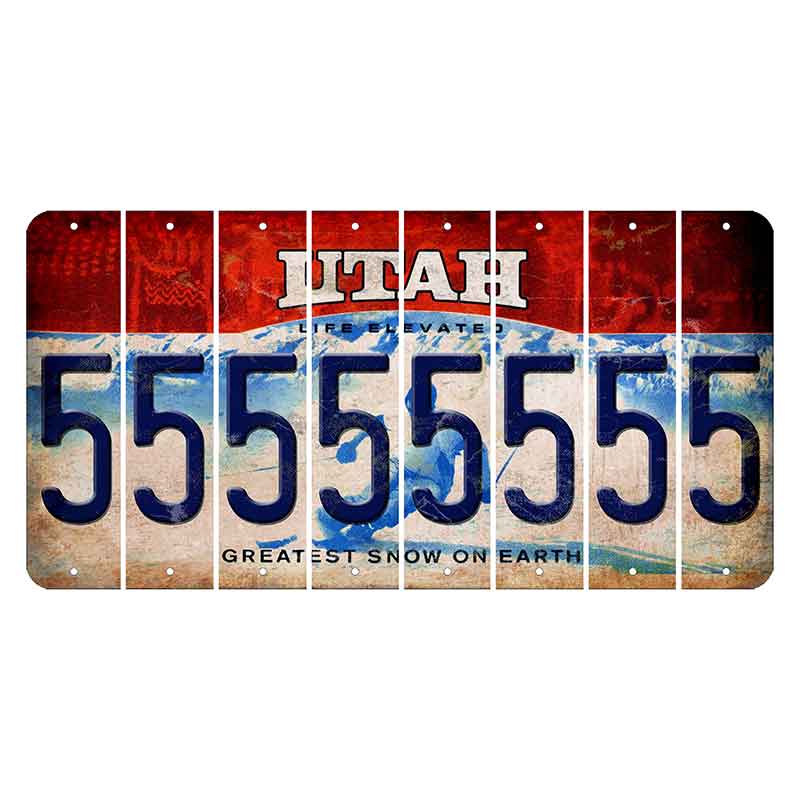 Utah Ski Cut License Plate Strips (Set of 8) 5