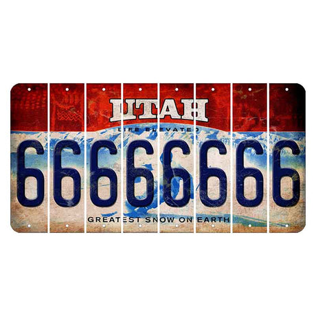 Utah Ski Cut License Plate Strips (Set of 8) 6