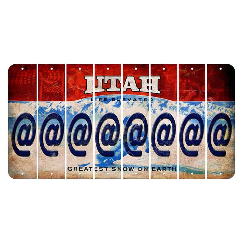 Utah Ski Cut License Plate Strips (Set of 8) At Sign