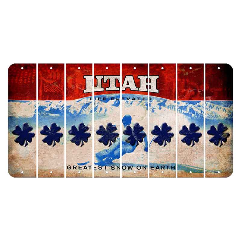 Utah Ski Cut License Plate Strips (Set of 8) Shamrock