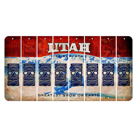 Utah Ski Cut License Plate Strips (Set of 8) Tiki