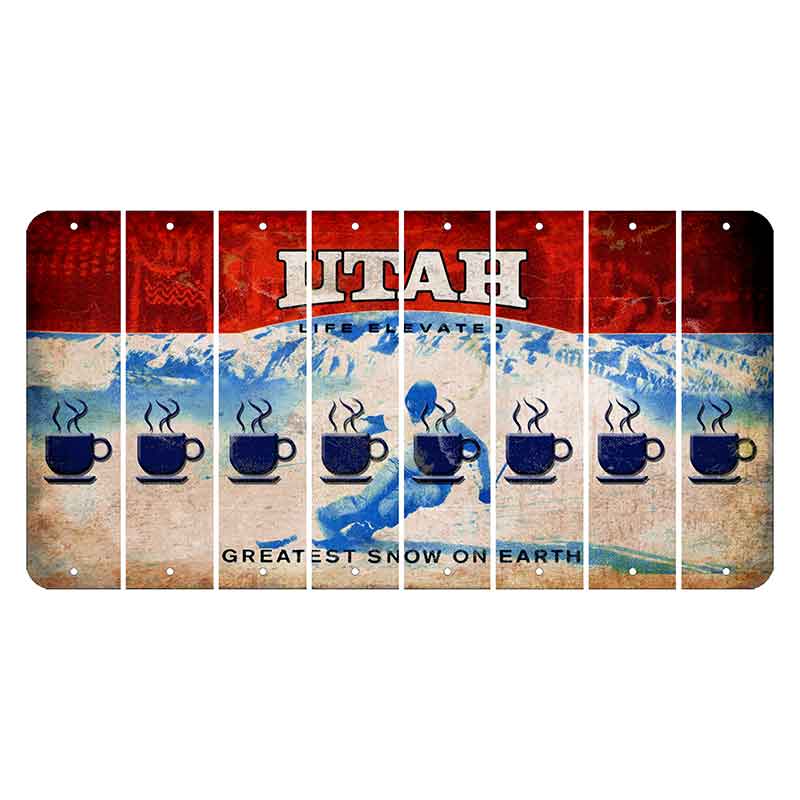 Utah Ski Cut License Plate Strips (Set of 8) Coffee Mug