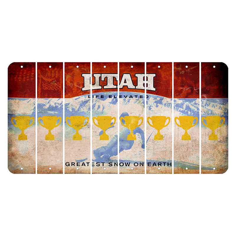 Utah Ski Cut License Plate Strips (Set of 8) Trophy