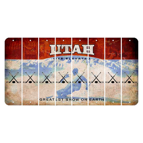 Utah Ski Cut License Plate Strips (Set of 8) Hockey