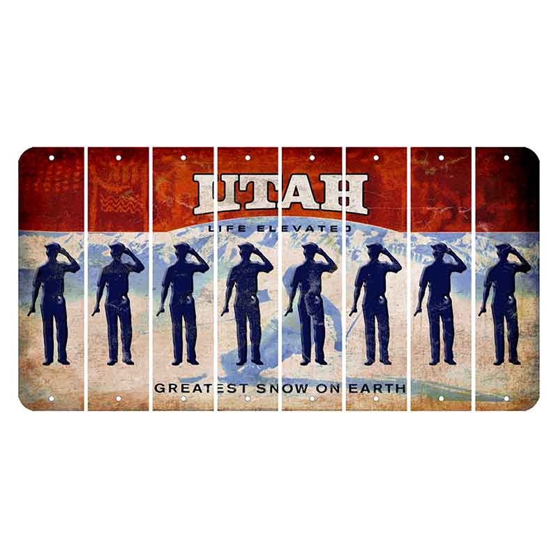 Utah Ski Cut License Plate Strips (Set of 8) Police Officer