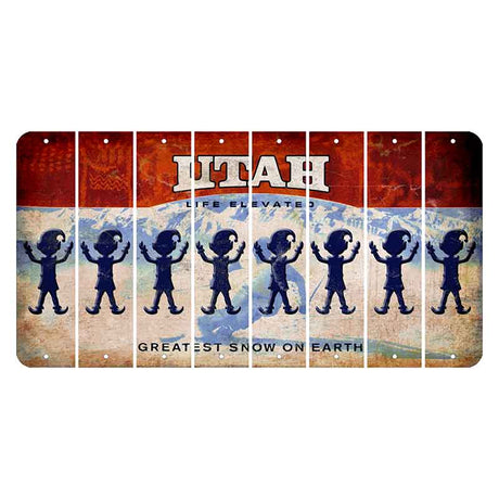 Utah Ski Cut License Plate Strips (Set of 8) Elf