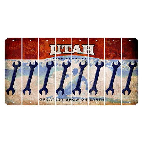 Utah Ski Cut License Plate Strips (Set of 8) Wrench