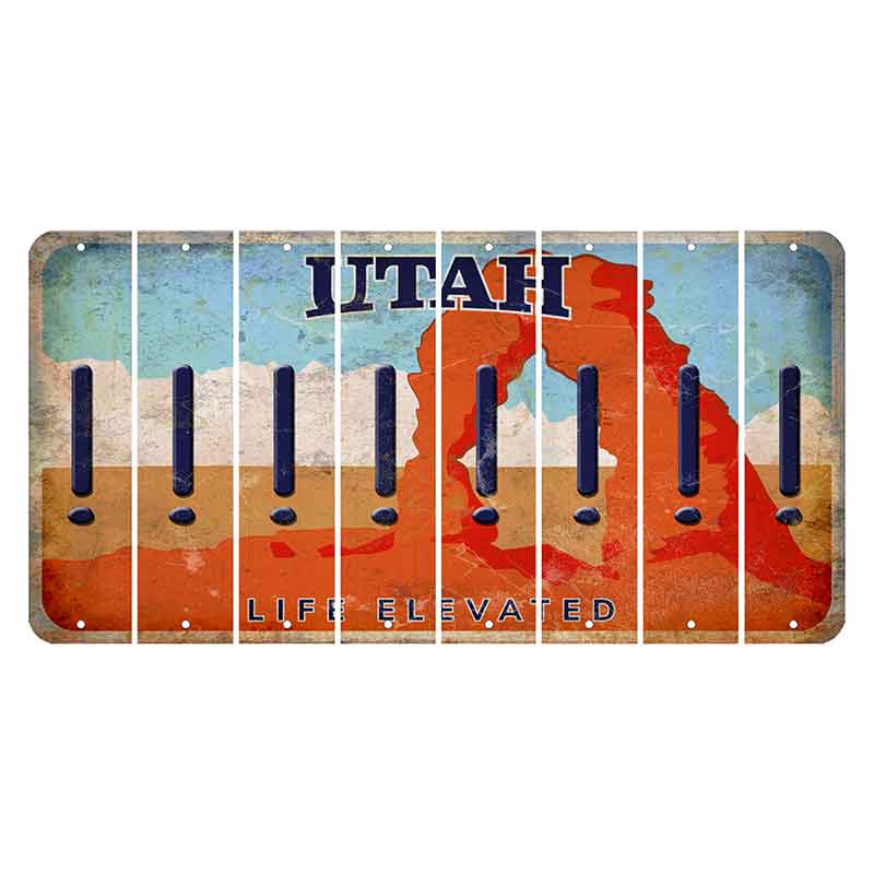 Utah Arch Cut License Plate Strips (Set of 8) Exclamation Point