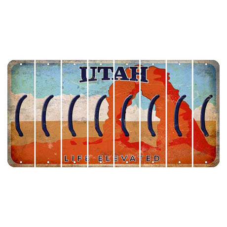 Utah Arch Cut License Plate Strips (Set of 8) Parenthesis - Left