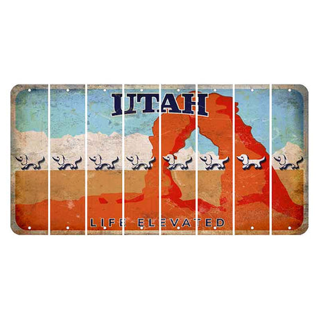 Utah Arch Cut License Plate Strips (Set of 8) Dog