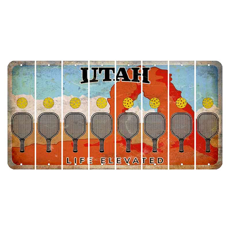 Utah Arch Cut License Plate Strips (Set of 8) Pickleball