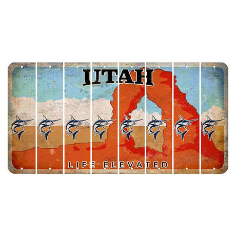 Utah Arch Cut License Plate Strips (Set of 8) Swordfish